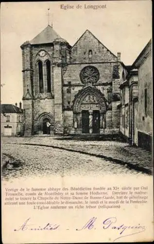 Ak Longpont Essonne, Vue de l'Église