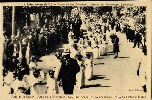 Ak Saint Junien Haute Vienne, Procession des Ostensions, Groupe des Personnages Symboliques