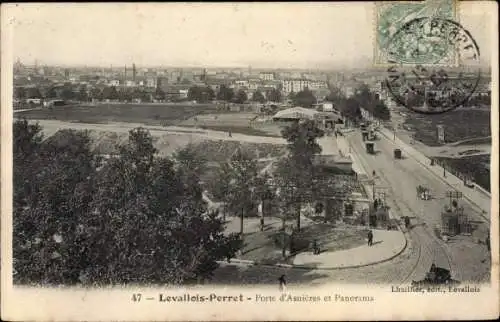 Ak Levallois Perret Hauts de Seine, Porte d'Asnieres, Panorama