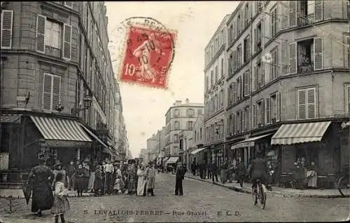 Ak Levallois Perret Hauts de Seine, Rue Gravel