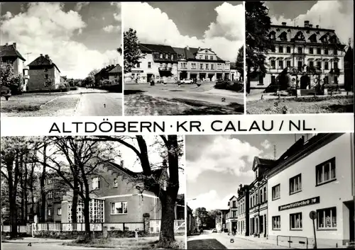 Ak Altdöbern Niederlausitz, Weststr., Marktplatz, Schloss, Feierabendheim, Frauenklinik, Bahnhofstr.