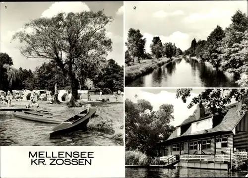 Ak Am Mellensee Brandenburg, Strandbad, Kanal, Schleuse, Seeschenke