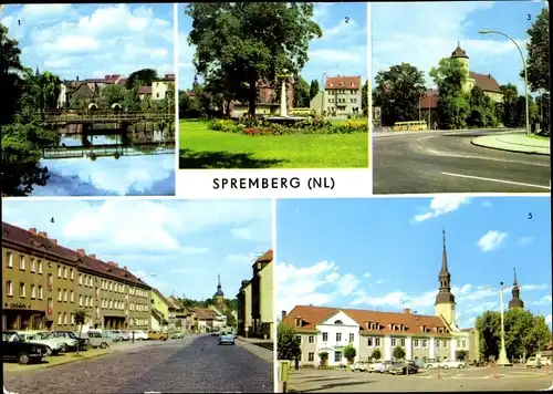 Ak Spremberg in der Lausitz, Spree, Busbahnhof, Schloss, Rathaus, Clara Zetkin Straße