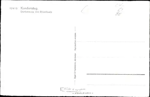 Ak Kandersteg Kt. Bern Schweiz, Dorfstraße, Blümlisalp