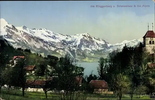 Ak Ringgenberg am Brienzersee Kanton Bern, Panorama, Alpen