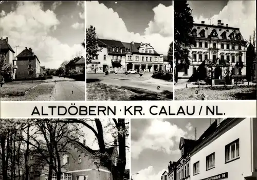 Ak Altdöbern in der Niederlausitz, Weststraße, Markt, Schloss, Frauenklinik, Bahnhofstraße