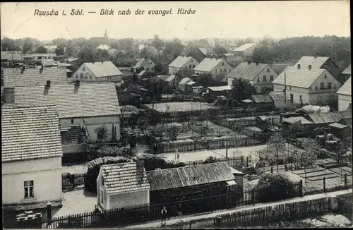 Ak Ruszów Rauscha Węgliniec Kohlfurt Schlesien, Blick nach der ev. Kirche