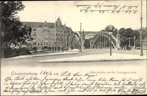 Ak Berlin Charlottenburg, Schlossbrücke von der Tauroggenstraße