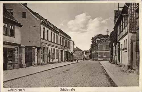 Ak Wanzleben Börde in Sachsen Anhalt, Blick in die Schulstraße