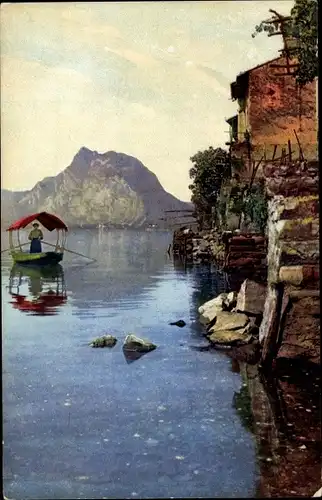 Ak Gandria Lago di Lugano Kt. Tessin Schweiz, Monte San Salvatore