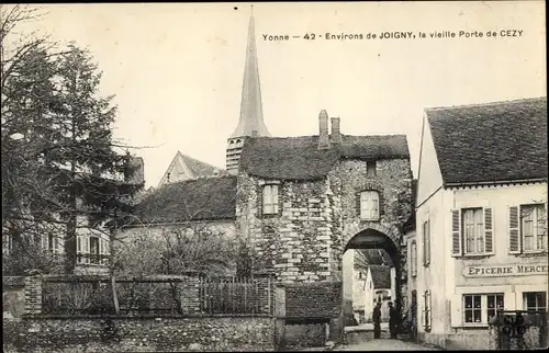 Ak Cezy Joigny environs Yonne, La vieille Porte, Epicerie