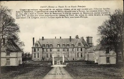 Ak Passy Yonne, Chateau, Facade Est, Schloss