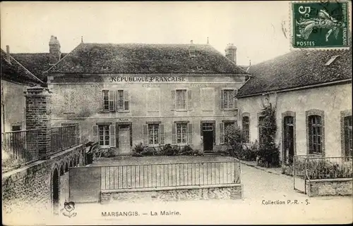 Ak Marsangis Yonne, La Mairie, Rathaus