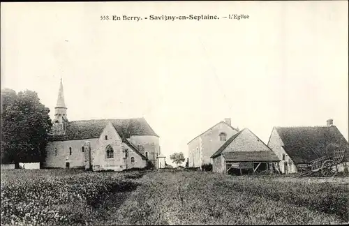 Ak Savigny en Septaine Cher, L'Eglise