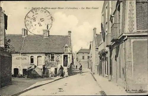 Ak Saint Aubin sur Mer Calvados, La Rue Canet, Straßenpartie