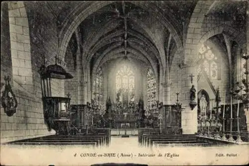 Ak Condé en Brie Aisne, Intérieur de l'Église