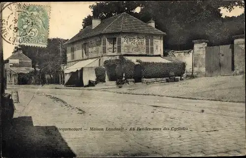 Ak Rocquencourt Yvelines, Maison Landault, Au Rendez-vous des Cyclistes