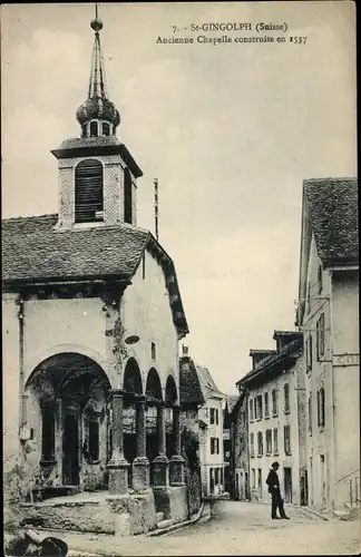 Ak Saint Gingolph Kt. Wallis Schweiz, Ancienne Chapelle