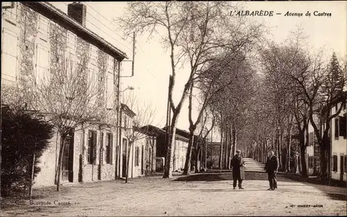 Ak L'Albarède Tarn, Avenue de Castres