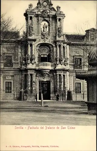 Ak Sevilla Andalusien Spanien, Fachada del Palacio de San Telmo