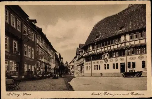 Ak Stolberg Südharz, Marktplatz, Rittergasse, Rathaus