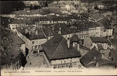 Ak Rambervillers Lothringen Vosges, Vue Generale, Cote de la Mairie