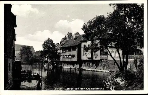 Ak Erfurt in Thüringen, Blick von der Krämerbrücke