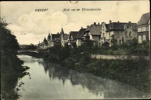 Ak Erfurt in Thüringen, Blick von der Victoriabrücke