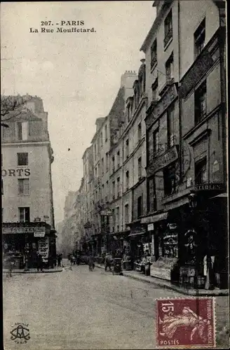Ak Paris Panthéon, La Rue Mouffetard