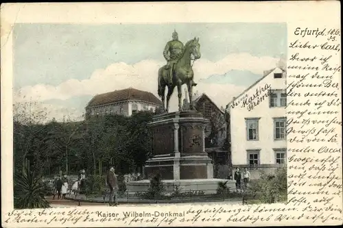 Ak Erfurt in Thüringen, Kaiser Wilhelm Denkmal