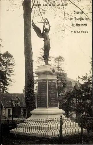 Ak Saint Martin de la Lieue Calvados, Inauguration du Monument 1922