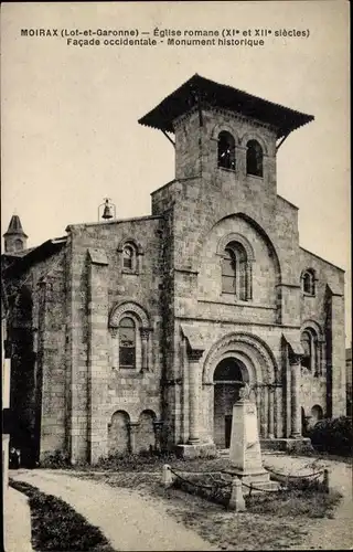 Ak Moirax Lot et Garonne, Eglise romane