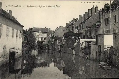 Ak Charolles Saône et Loire, L'Arconce depuis le Grand Pont