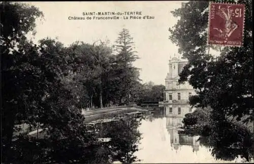 Ak Saint Martin du Tertre Val d'Oise, Château de Franconville, la Pièce d'Eau