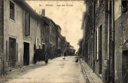 Ak Grigny Rhône, Rue des Écoles