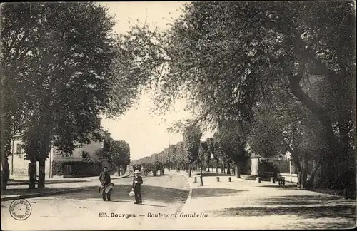 Ak Bourges Cher, Boulevard Gambetta