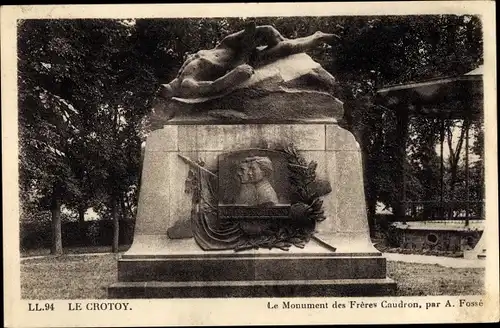 Ak Le Crotoy Somme, Le Monument de Frères Caudron