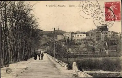 Ak Viviers Ardèche, Entrée par Châteauneuf