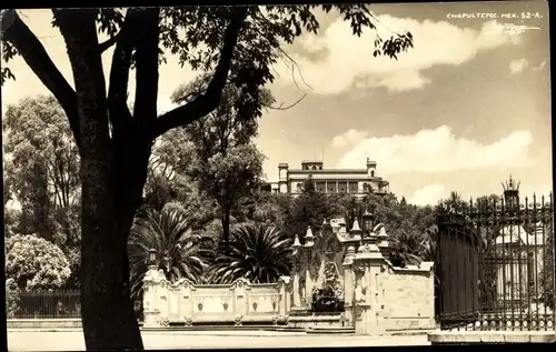Ak Chapultepec Mexiko, Brunnen, Palast, Palmen