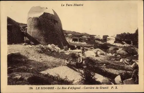 Ak Le Sidobre Tarn, Le Roc d'Afegnal, Carrière de Granit