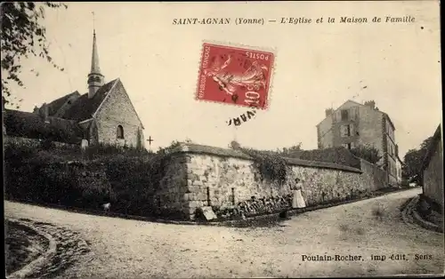 Ak Saint Agnan Yonne, L'Eglise et la Maison de Famille
