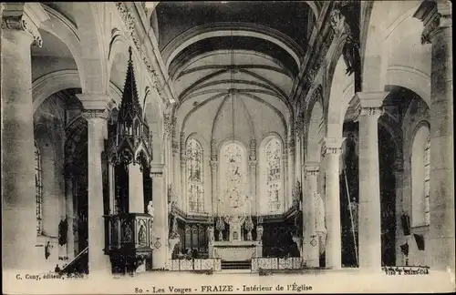 Ak Fraize Lothringen Vosges, Interieur de l'Eglise