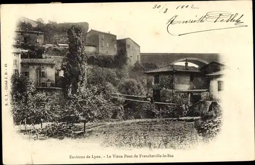 Ak Francheville le Bas Rhône, Le vieux Pont