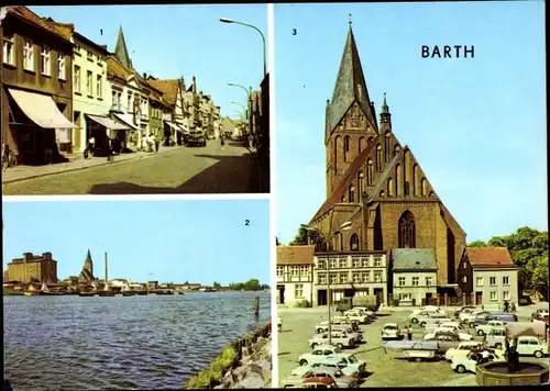 Ak Barth in Mecklenburg Vorpommern, Ernst Thälmann Straße, Markt, Blick von der Mole