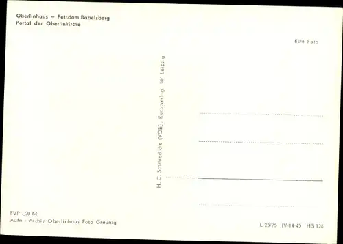 Ak Potsdam in Brandenburg, Portal der Oberlinkirche