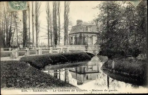 Ak Sarron Oise, Le Chateau de Villette, Maison de garde