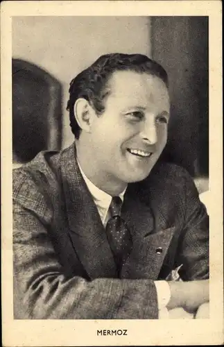 Ak Französischer Pilot Jean Mermoz, Portrait