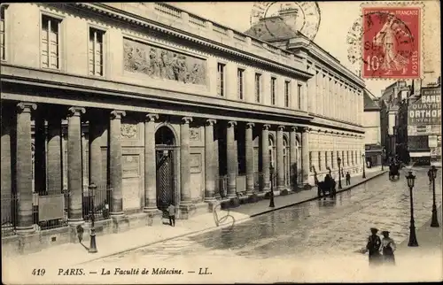 Ak Paris Arrondissement Luxembourg, La Faculté de Médecine, vue extérieure, porte d'entrée, colonnes