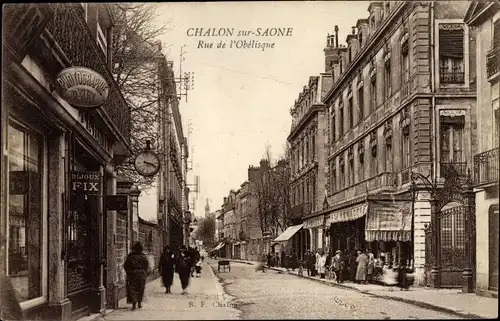 Ak Chalon sur Saône Saône et Loire, Rue de l'Obélisque