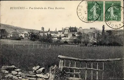 Ak Bussières Saône et Loire, Vue générale